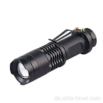 Wasserdichte zoombare taktische Mini -LED -Taschenlampe